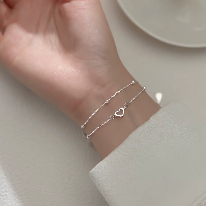 Doppelkette Herz – Armband