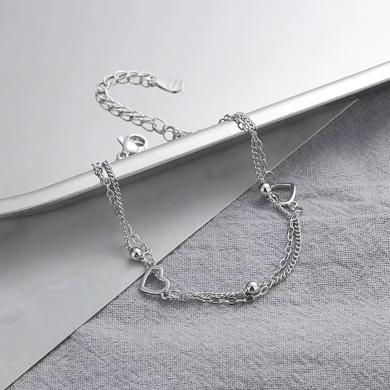 Doppelkette Herz – Armband