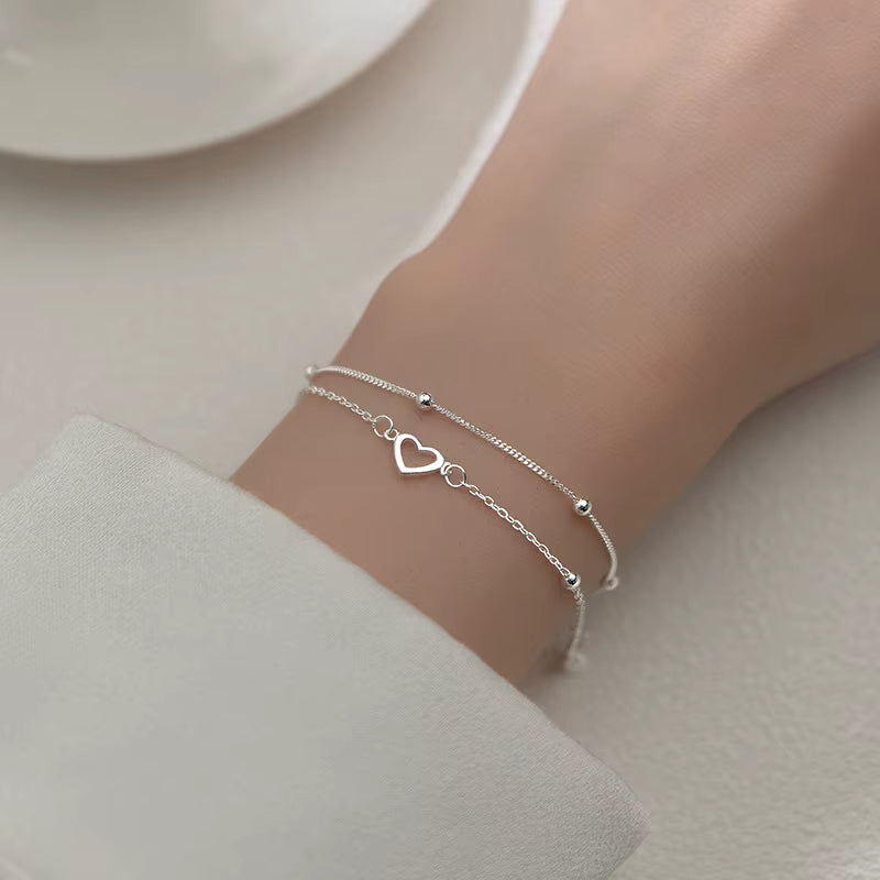 Doppelkette Herz – Armband