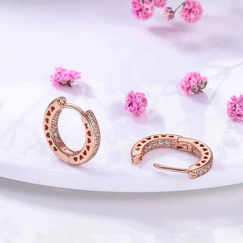 roségold Heart – Mini-Creolen