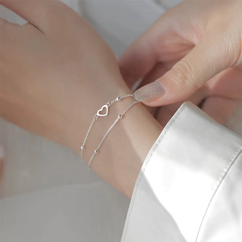 Doppelkette Herz – Armband