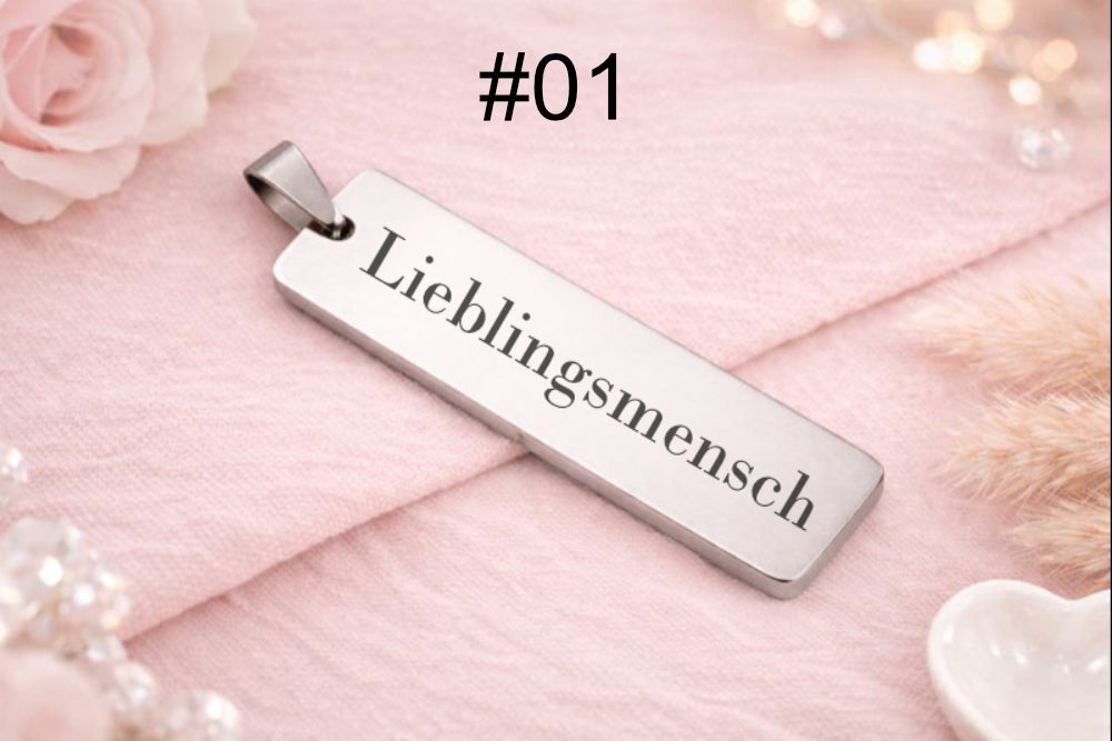 Linea One – Halskettenanhänger zur Gravur (ohne Kette)