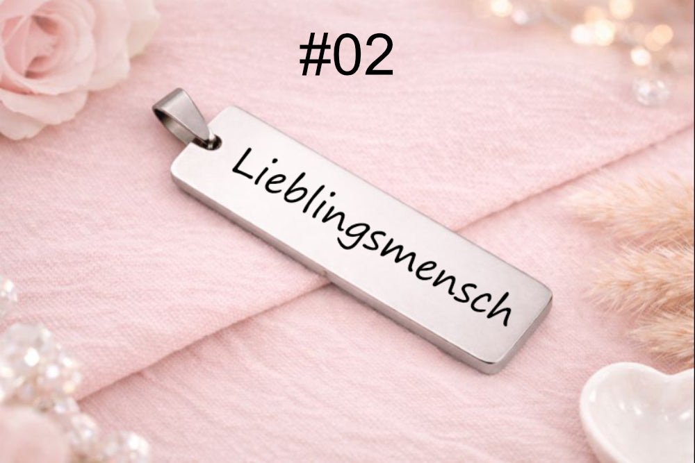 Linea One – Halskettenanhänger zur Gravur (ohne Kette)