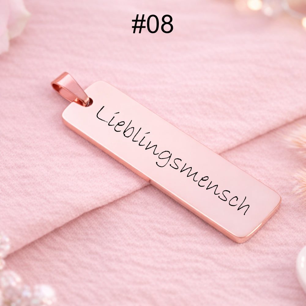 Linea One – Halskettenanhänger zur Gravur (ohne Kette)