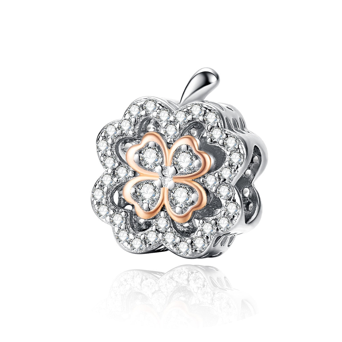 Glücksblüte – Charm (Silber & Roségold)