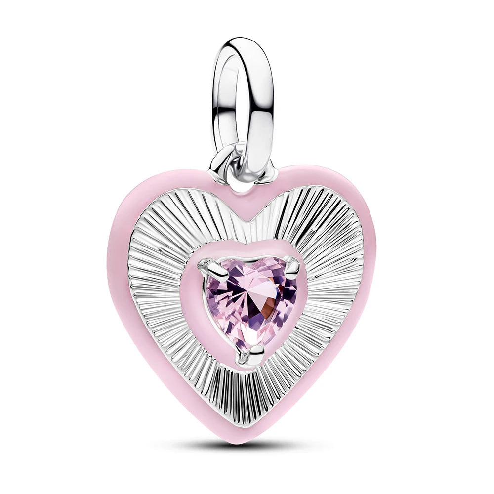 Silver Blush Heart – Herz Charm