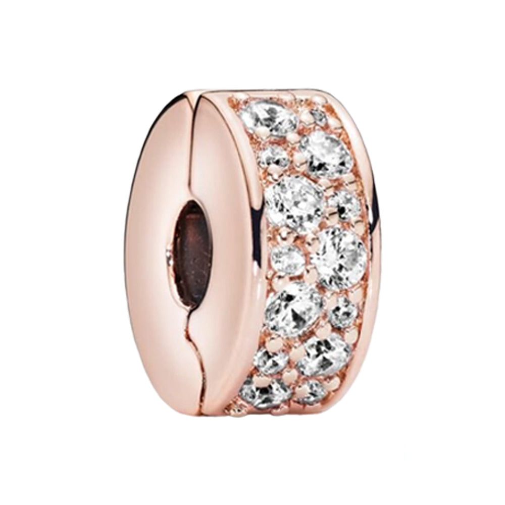 Roségoldener Pavé-Clip – Charm