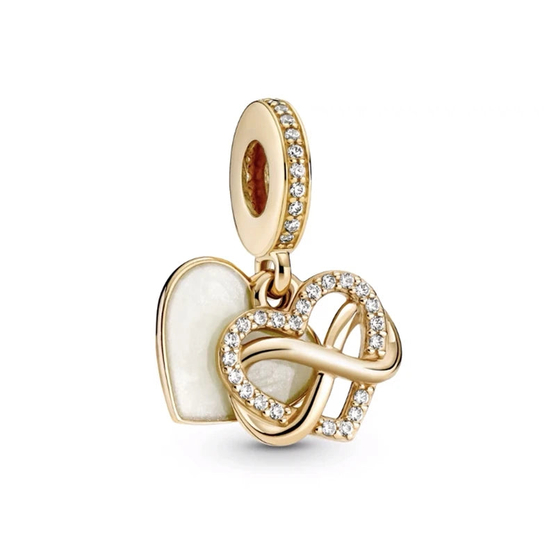 Verbundene Herzen Gold – Charm