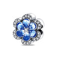 Blaue Blume mit Zirkonia – Charm