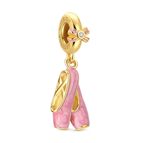 Ballettschuhe gold – Charm