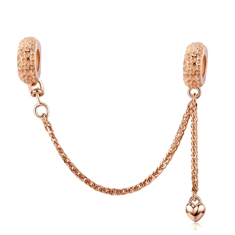 Sicherheitskette Herz Roségold – Charm
