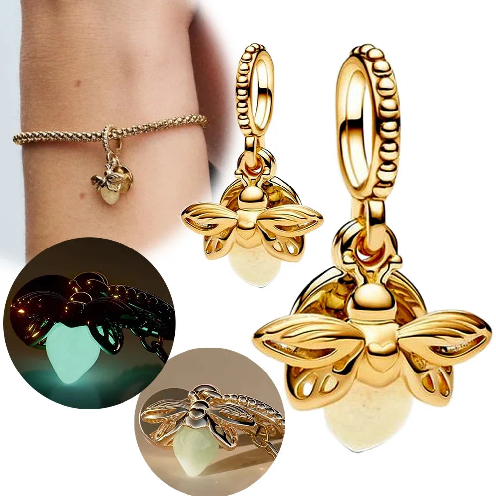 Glühwürmchen Gold – Charm (leuchtet im Dunkeln)