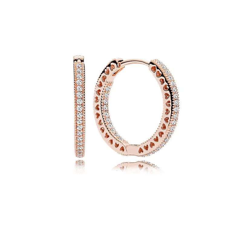 Heartline – Roségold Creolen