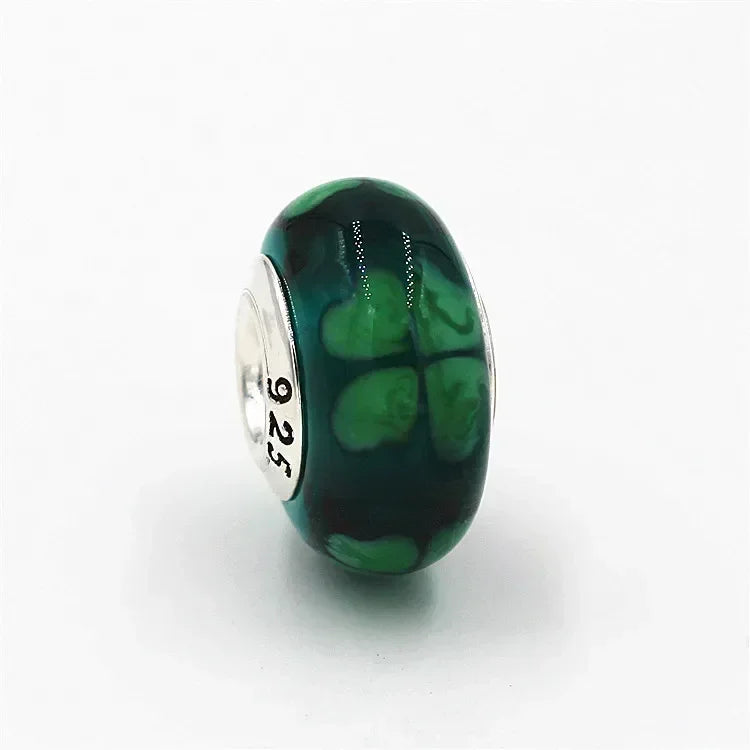 Kleeblatt Glücksbringer – Murano Glas Charm