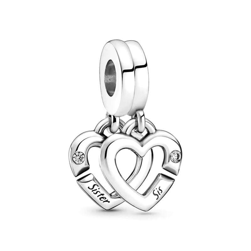 Sister & Sis Herz – Doppelcharm Silber