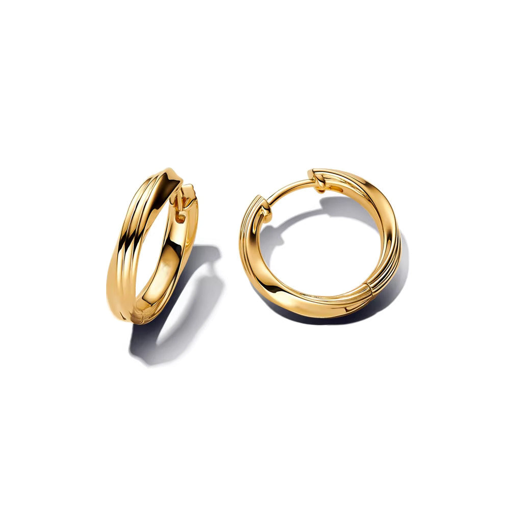 Golden Grace – Faltendesign-Creolen in Gold