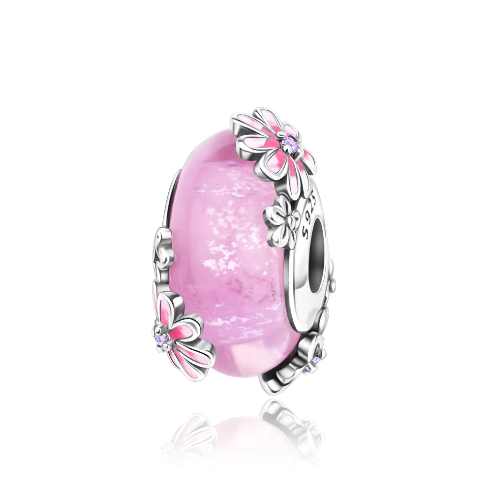 Kirschblüten Rosa – Charm aus Murano-Glas