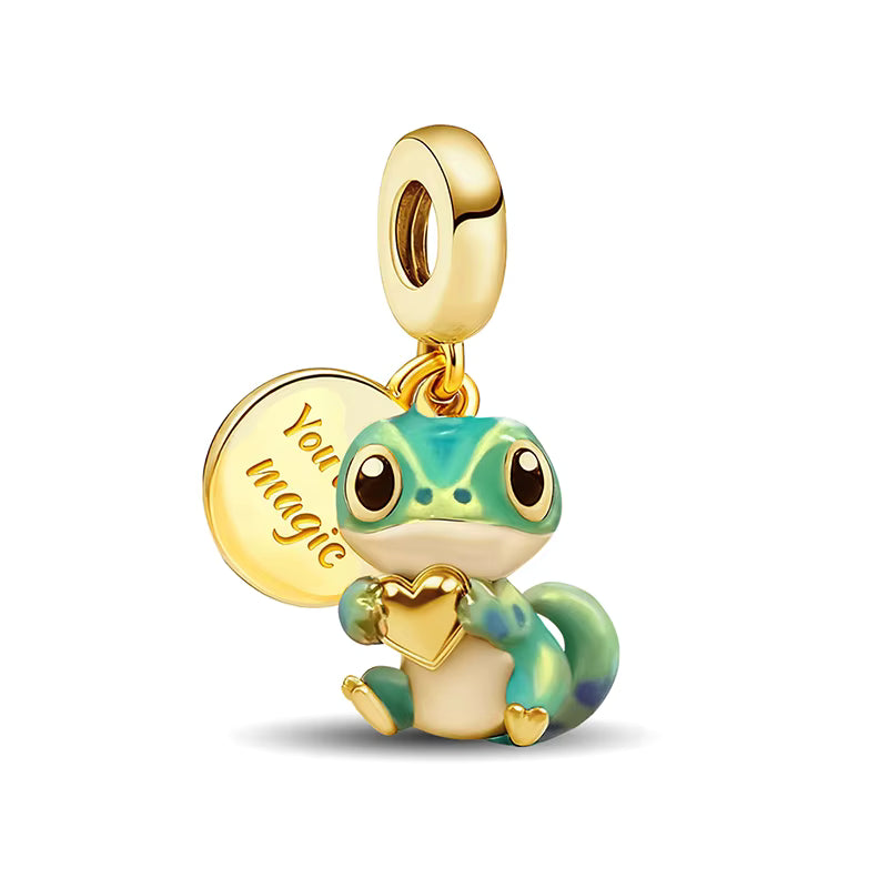 Kleiner Gecko gold – Charm