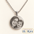 Personalisierte Kette mit rundem Anhänger – Foto & Gravur