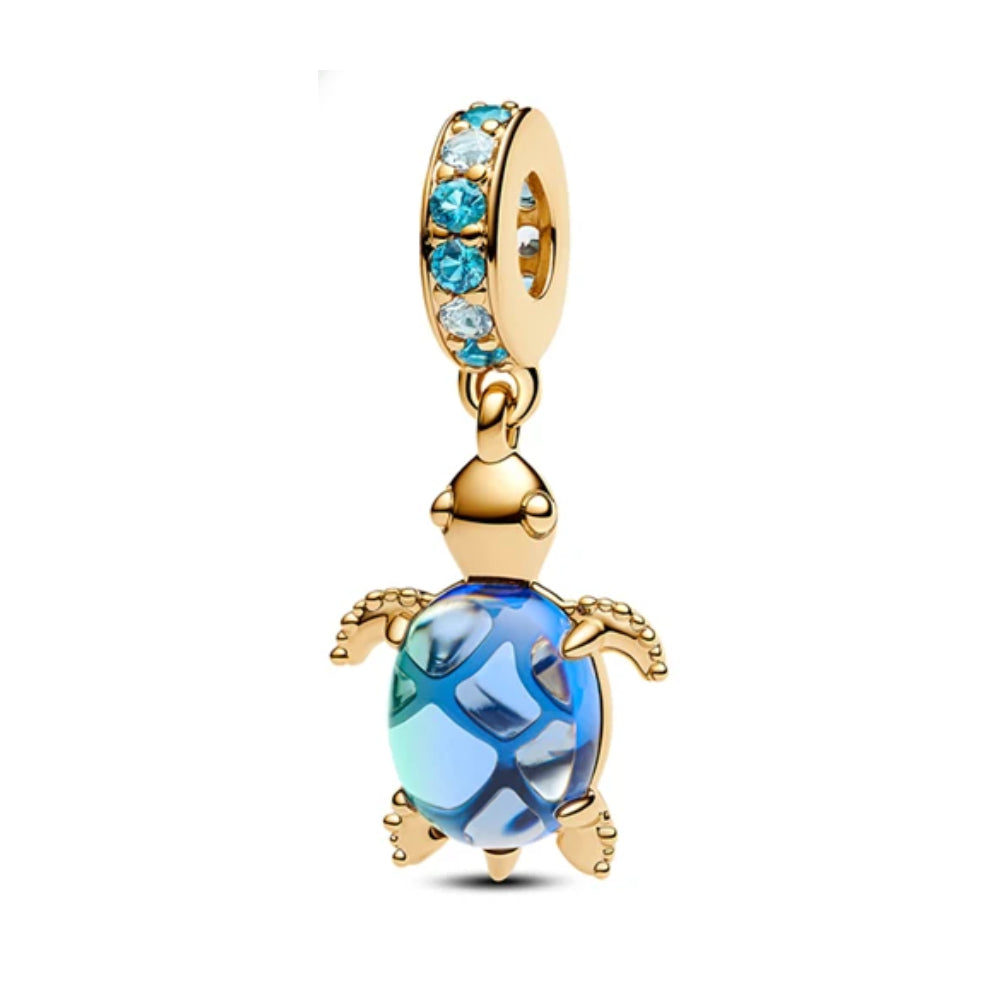 Meeresschildkröte Blau Gold – Charm