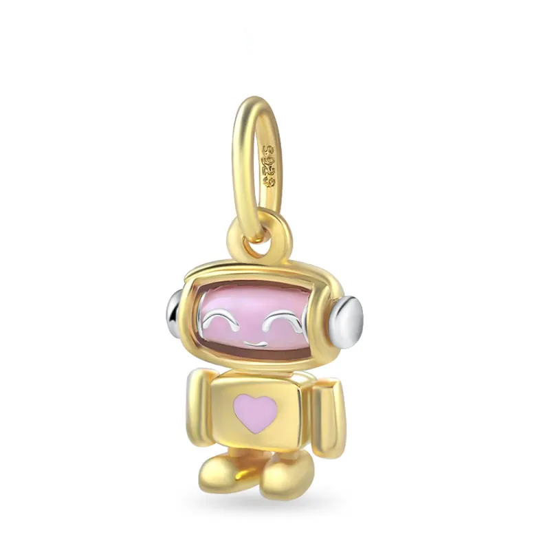 Süßer Roboter – Charm mit drehbarem Gesicht