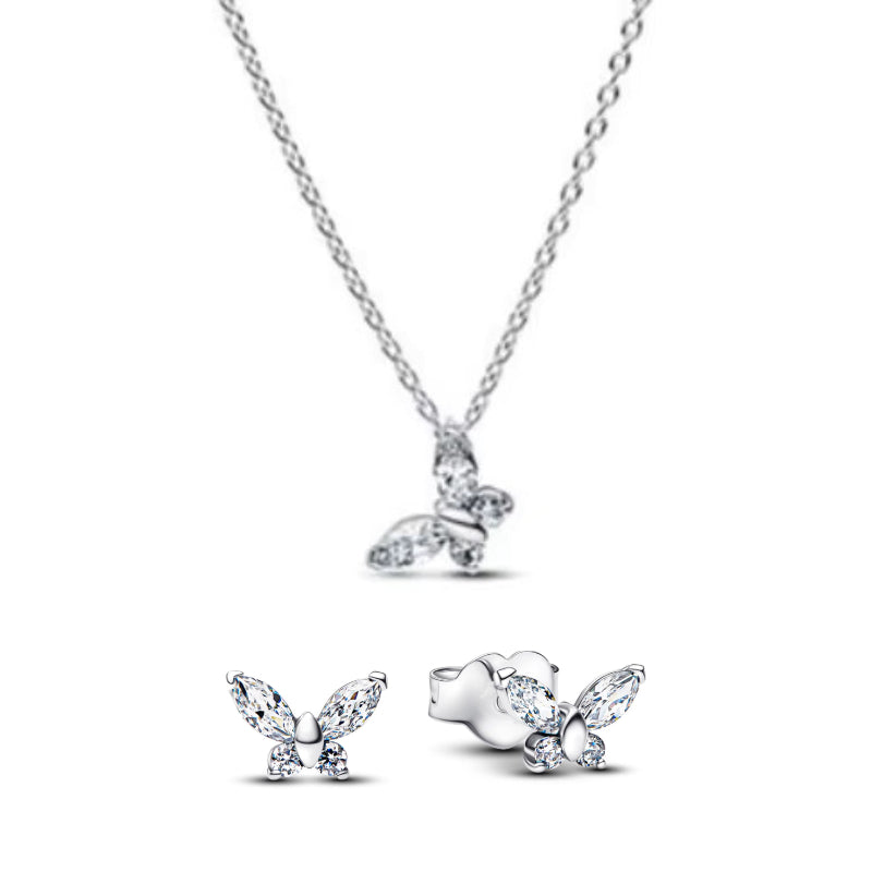 Schmetterling – Schmuckset (Ohrstecker & Kette)