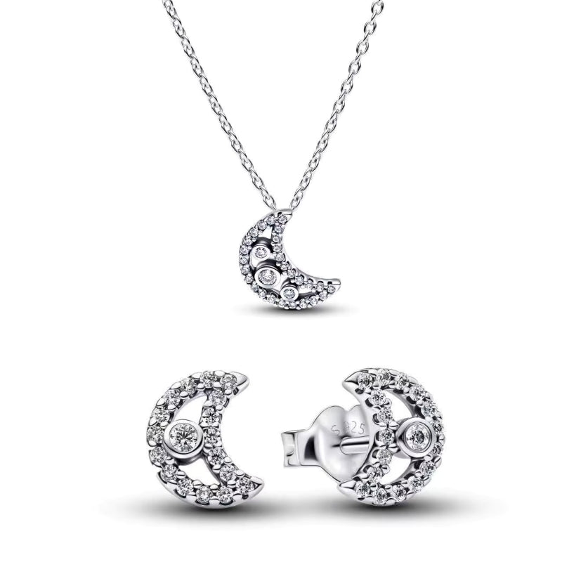 Mondzauber – Schmuckset (Kette & Ohrstecker)