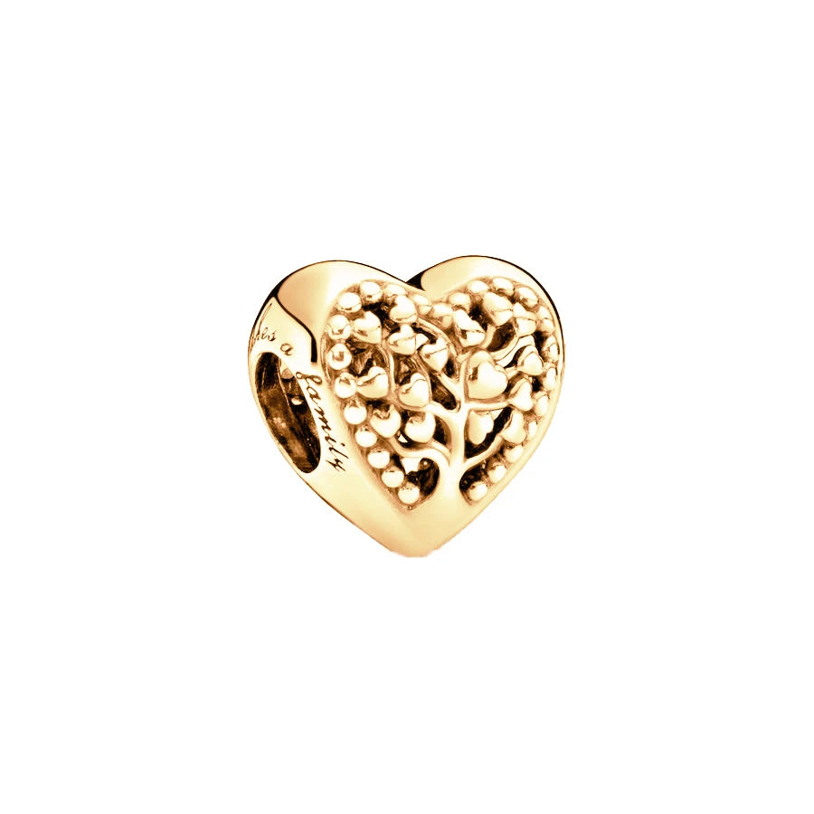Lebensbaum Herz Gold – Charm